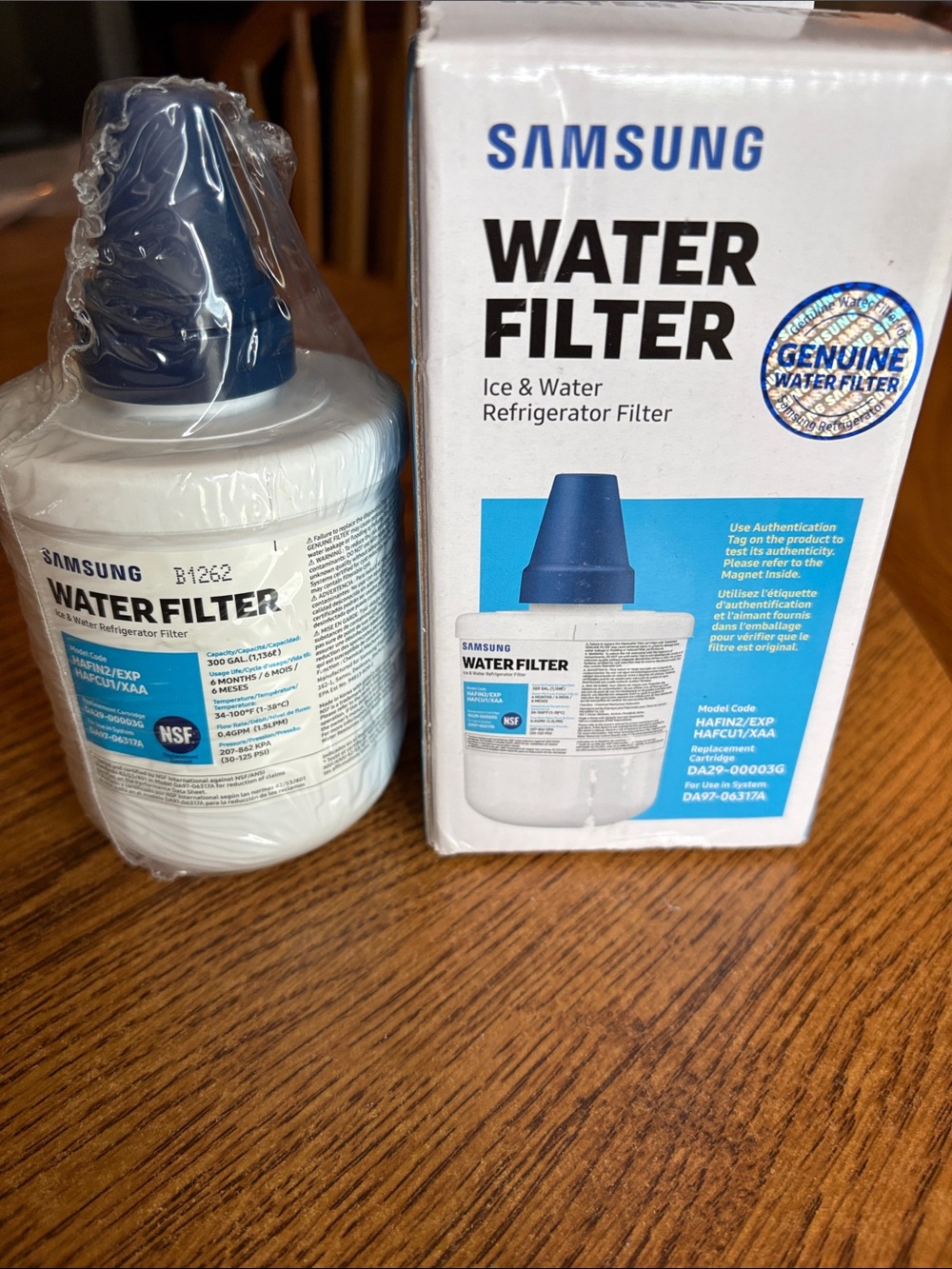 New Samsung Refrigerator Water Filter Cartridge DA29-00003G, still in packaging.